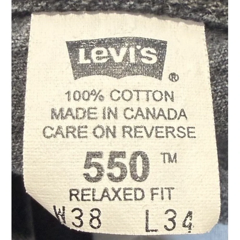 Vintage Levis 550 Jeans Mens 38x34** Black Denim Relaxed Fit Tapered Faded Y2K‎